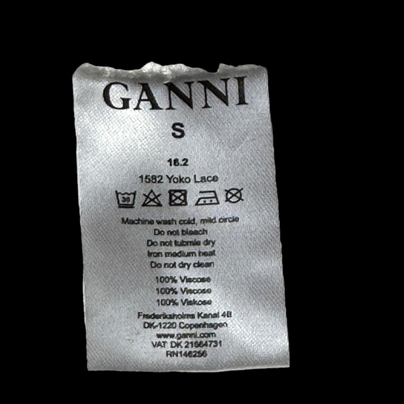 Ganni Ivory White Eyelet Trimmed V Neck Mini Dress US S - Picture 8 of 13